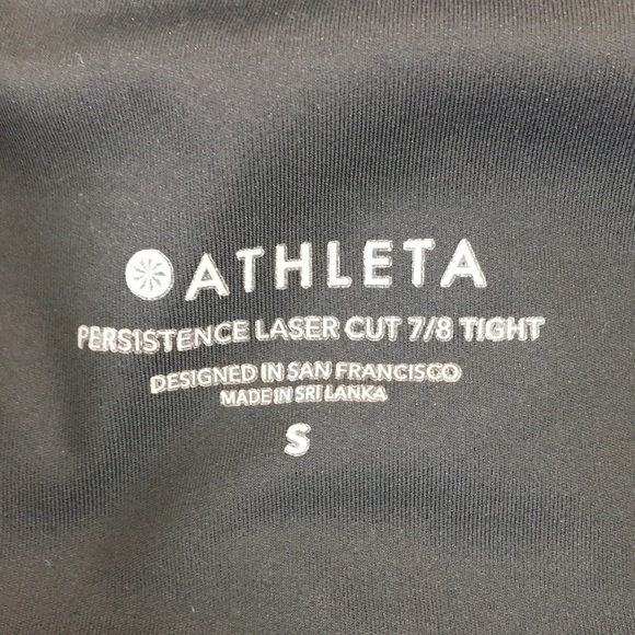 Athleta Leggings Womens Small Black Laser Cut‎ Persistence 7/8 Tight Athletic - Picture 9 of 15